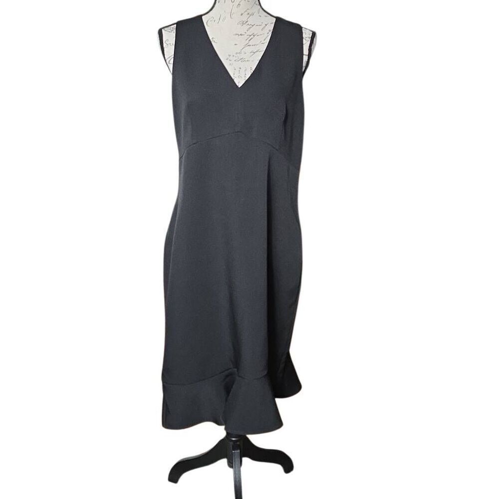 Express Women's Size 14 Black Sleeveless Bottom Ruffle Midi Dress